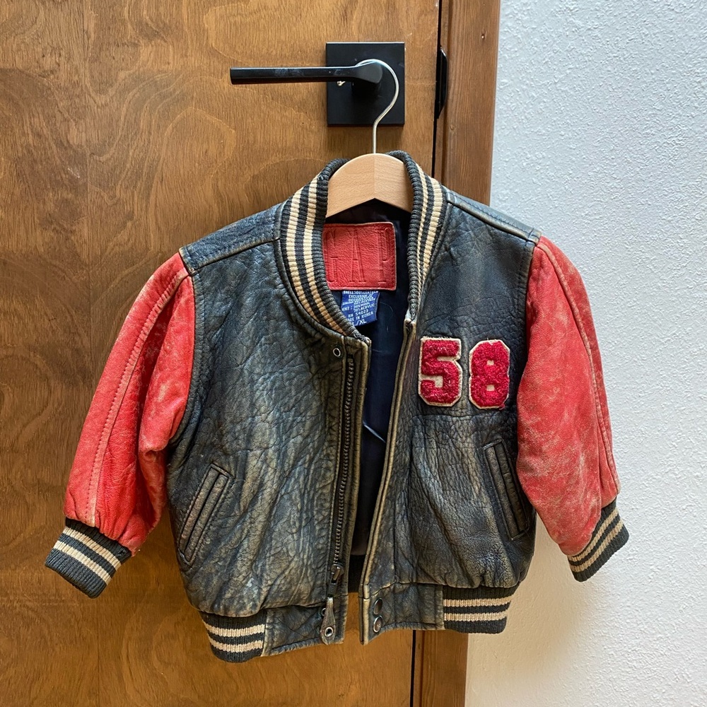 Vintage kids leather jacket